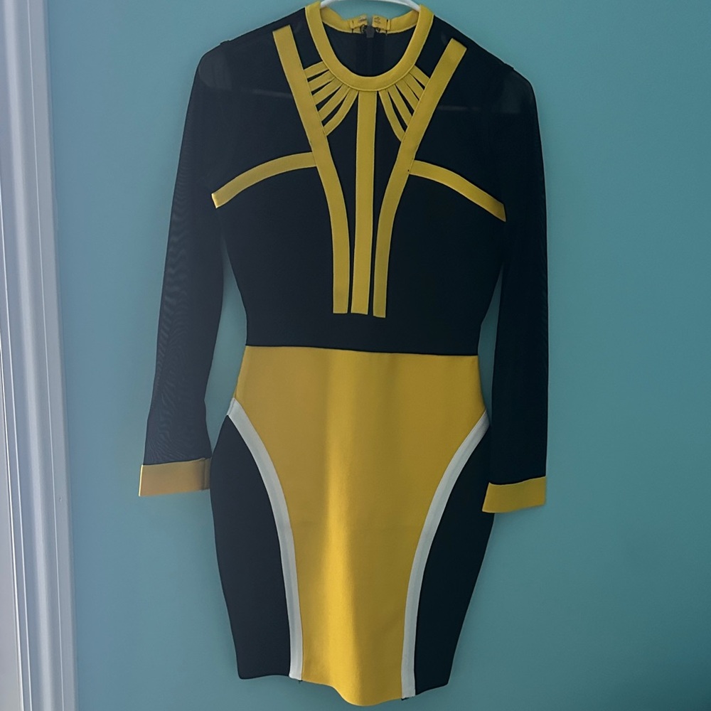 Elegant Black and Yellow Dress